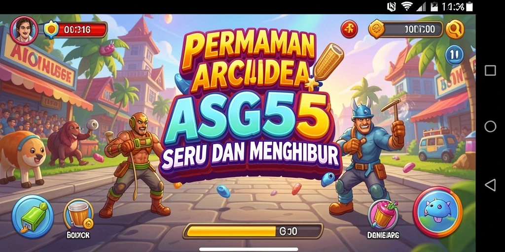 Screenshot utama ASG55 menampilkan aksi gameplay Arcade yang seru.