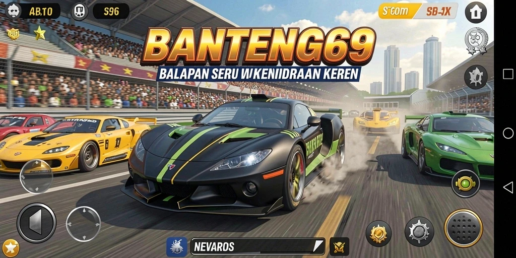 Gameplay balapan seru di BANTENG69 yang penuh aksi.
