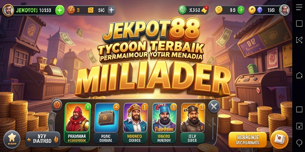 Tampilan gameplay JEKPOT88 dengan elemen Tycoon yang menarik.