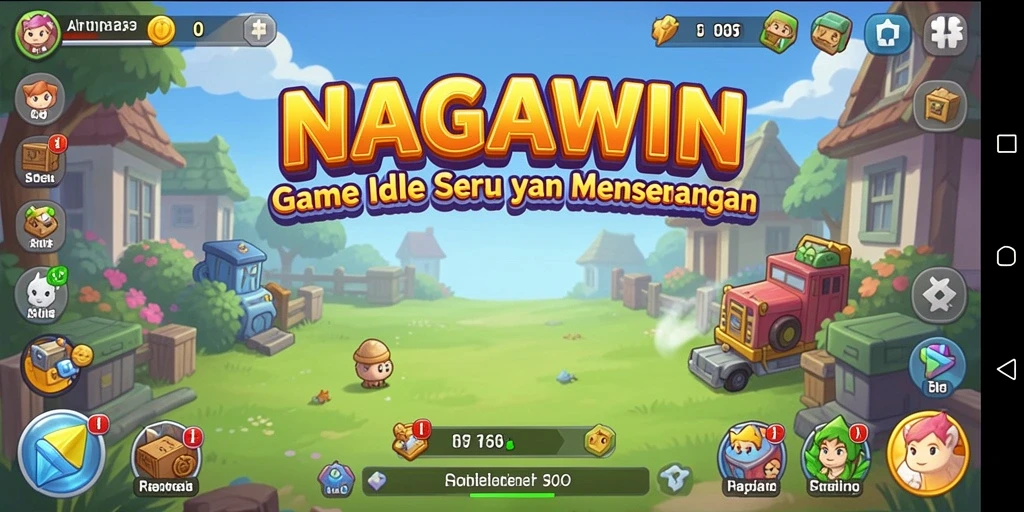 Tampilan gameplay NAGAWIN dengan elemen Idle yang menarik.