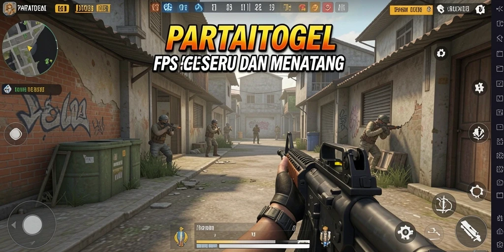 Tangkapan layar gameplay PARTAITOGEL dengan aksi menembak intens.