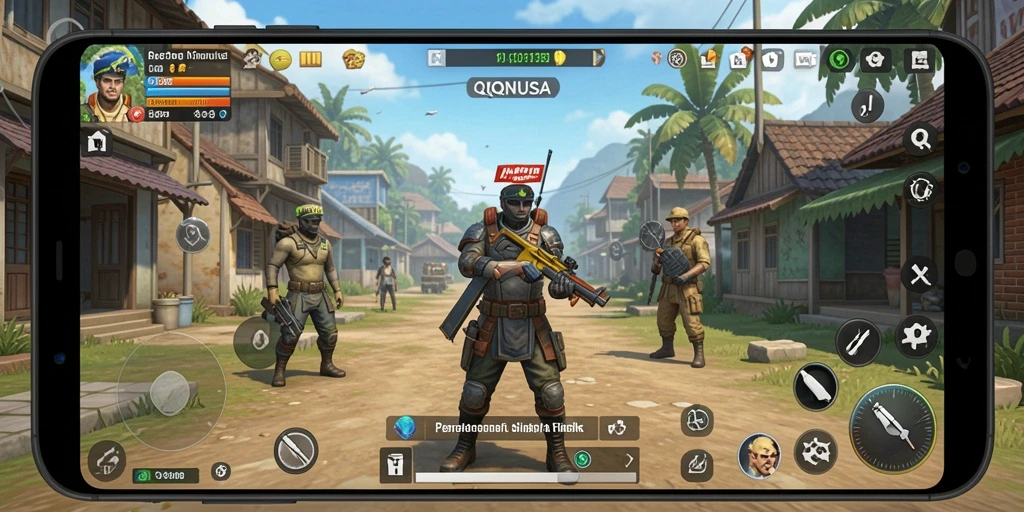 Screenshot QQNUSA menampilkan gameplay simulasi yang seru dan mendetail.