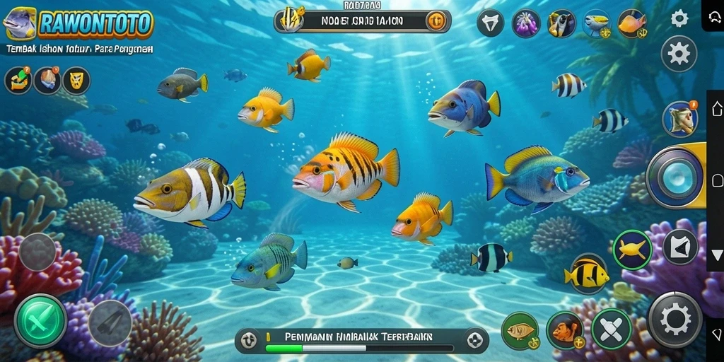 Tampilan menarik dari gameplay Tembak Ikan RAWONTOTO.