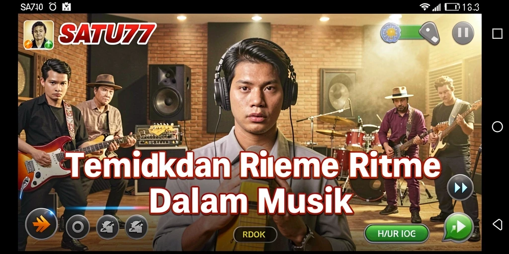 Screenshot SATU77 menampilkan gameplay musik yang menarik.